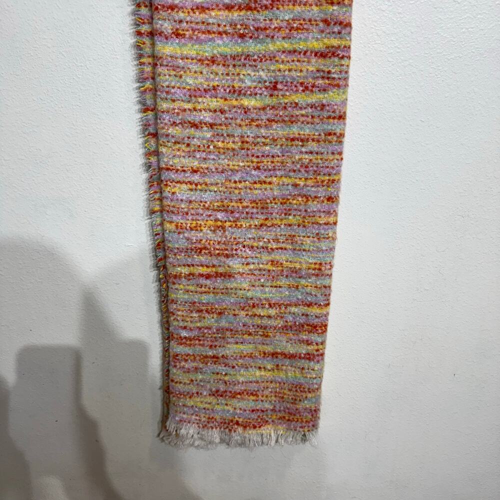 Free People Multicolor Speckled Knit Fringe Scarf Boho Cozy Sz O/S - Picture 4 of 8